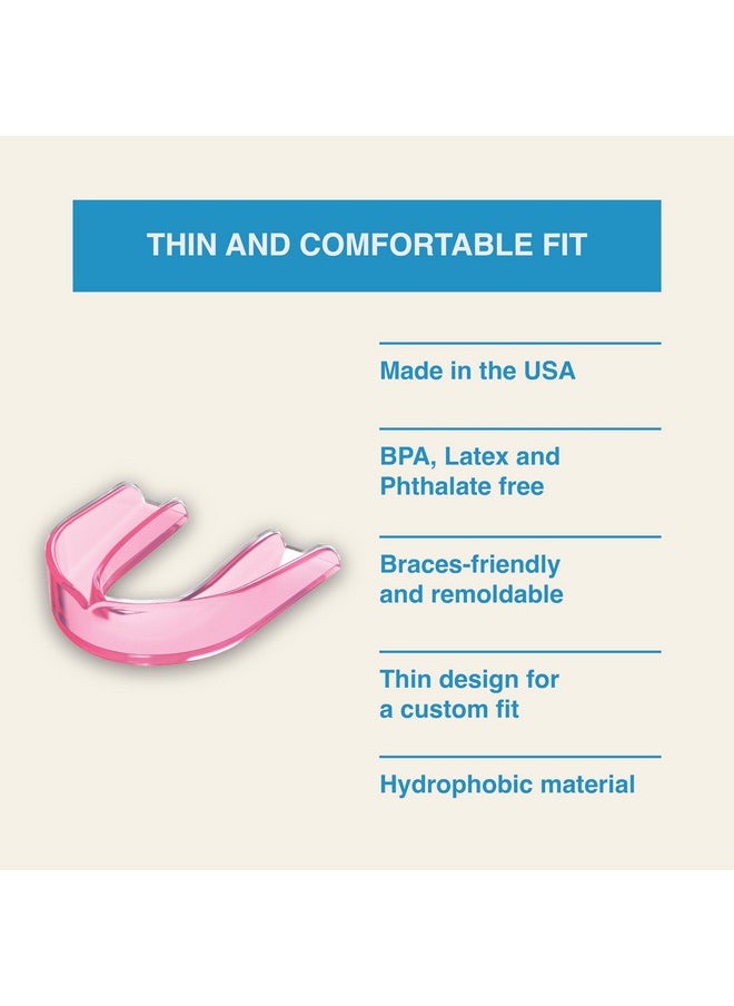 La Mejor Sonrisa (The Best Smile) Dental Night Guard - Mouthguard for Clenching Teeth At Night, Premium Night Guard for Teeth Grinding with Jaw Clenching Relief: 2 Pack Sandia (Pink)