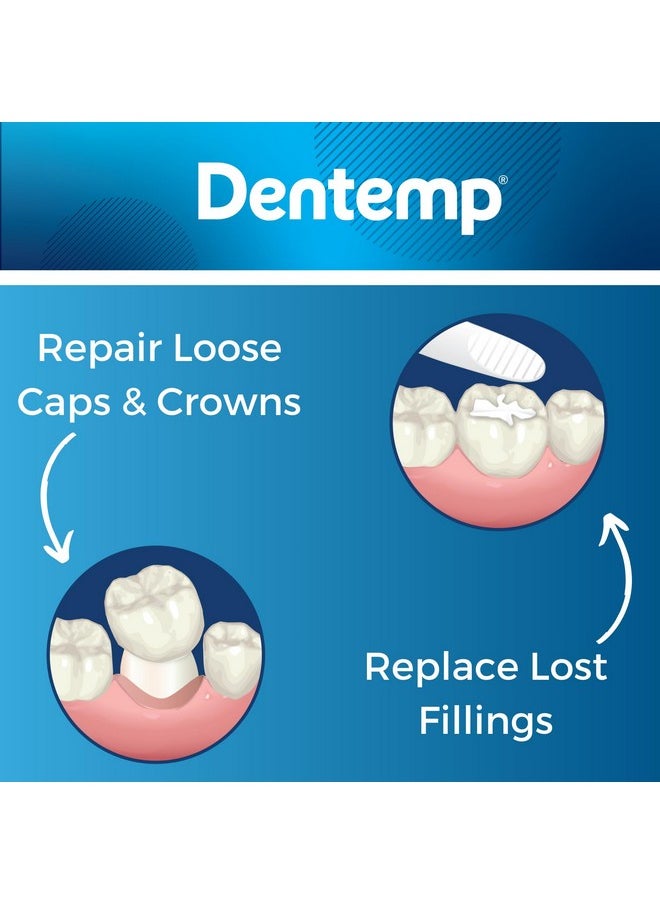 Dentemp Maximum Strength Loose Cap and Lost Filling Repair - Dental Repair Kit for Instant Pain Relief (Pack of 2)