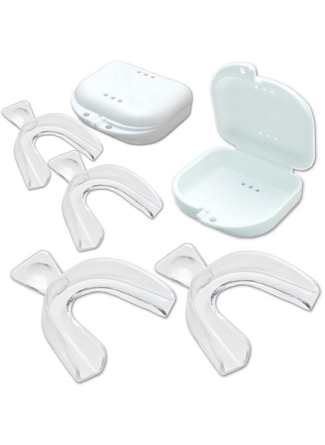 Teeth Whitening Trays Moldable 4 Dental Trays 2 Retainer Case Teeth Trays for Tooth Whitening Gel Compatible with Opalescence Teeth Whitening Gel