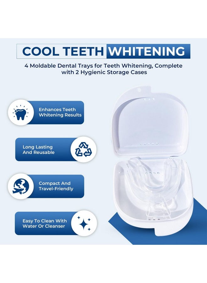 Teeth Whitening Trays Moldable 4 Dental Trays 2 Retainer Case Teeth Trays for Tooth Whitening Gel Compatible with Opalescence Teeth Whitening Gel