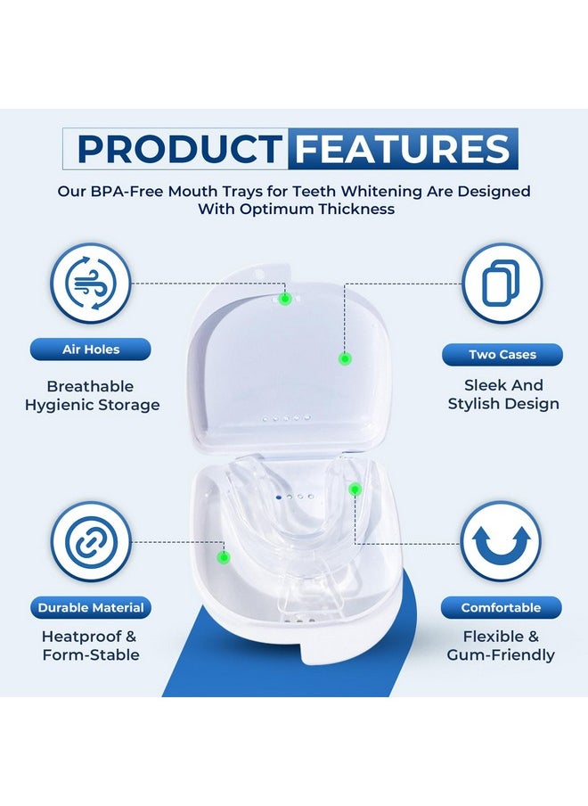 Teeth Whitening Trays Moldable 4 Dental Trays 2 Retainer Case Teeth Trays for Tooth Whitening Gel Compatible with Opalescence Teeth Whitening Gel