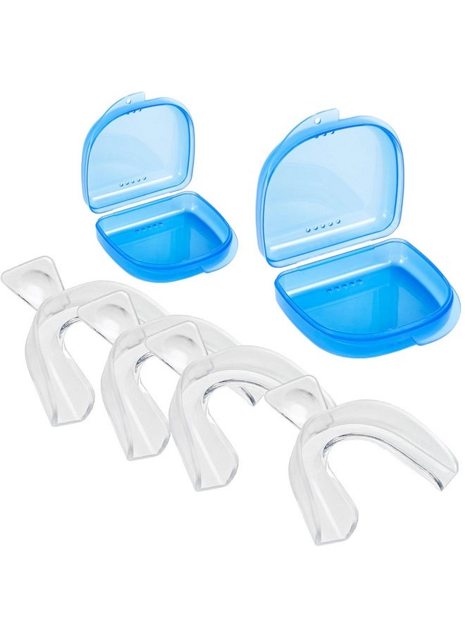 Teeth Whitening Trays Moldable 4 Pcs Teeth Trays for Whitening 2 Pcs Cases Mouth Trays for Teeth Whitening Moldable Bleaching Trays for Teeth Whitening Compatible with Opalescence Teeth Whitening Gel