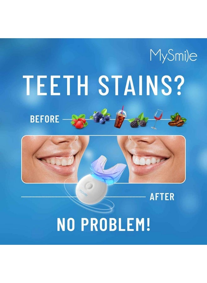 MySmile Teeth Whitening Kit with LED Light, 10 Min Non-Sensitive Fast Teeth Whitener with 3 Carbamide Peroxide Teeth Whitening Gel, Helps to Remove Stains from Coffee, Smoking, Wines, Soda, Food