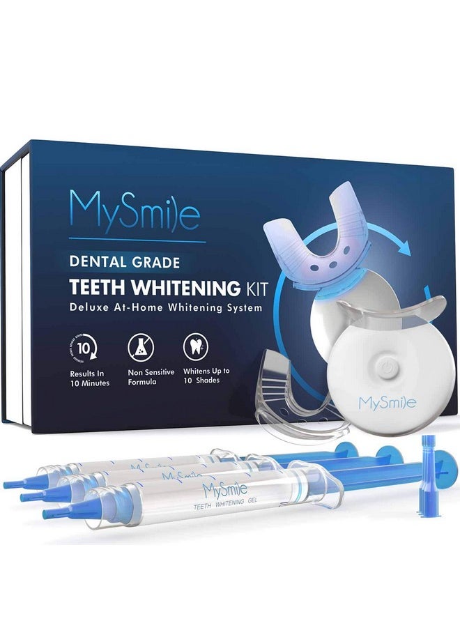 MySmile Teeth Whitening Kit with LED Light, 10 Min Non-Sensitive Fast Teeth Whitener with 3 Carbamide Peroxide Teeth Whitening Gel, Helps to Remove Stains from Coffee, Smoking, Wines, Soda, Food