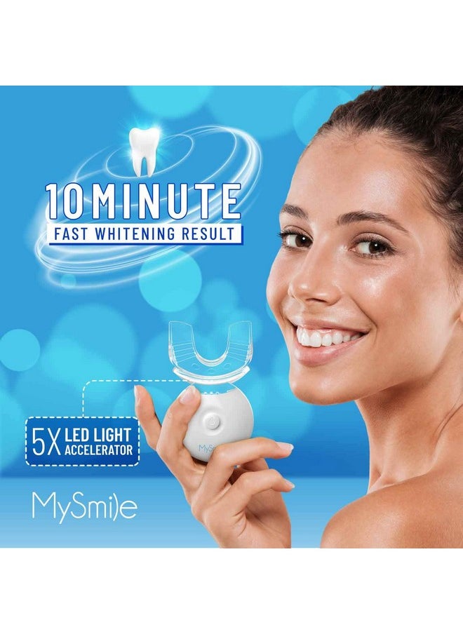 MySmile Teeth Whitening Kit with LED Light, 10 Min Non-Sensitive Fast Teeth Whitener with 3 Carbamide Peroxide Teeth Whitening Gel, Helps to Remove Stains from Coffee, Smoking, Wines, Soda, Food