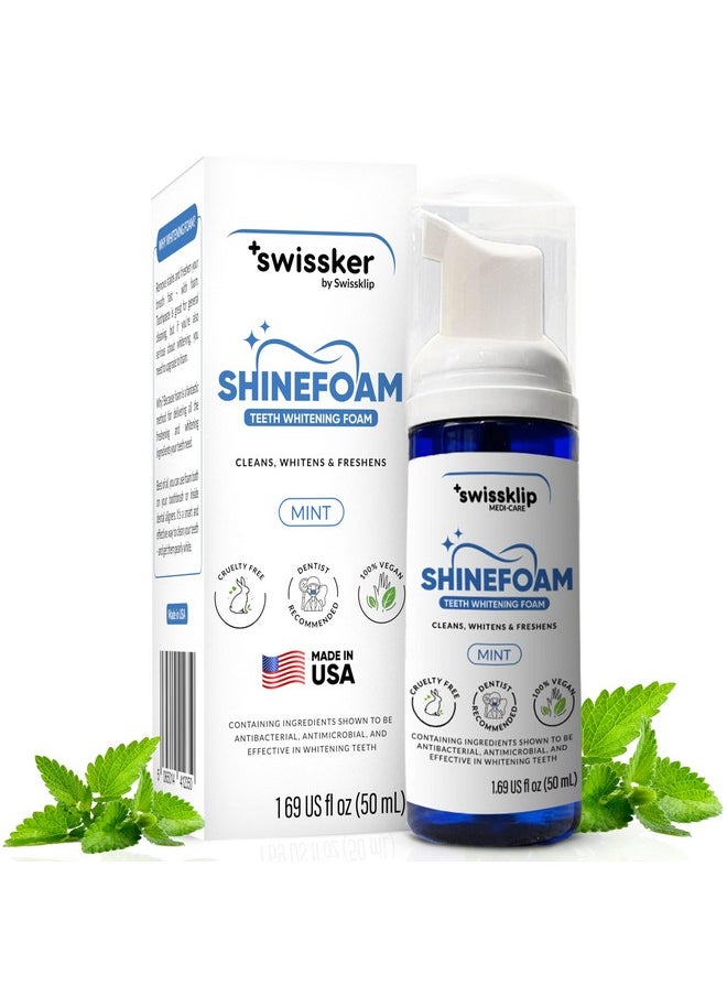 Swissklip Teeth Whitening Foam | Mint Flavor Whitening Toothpaste | Teeth Whitener I Professional Teeth Whitening Kit | 100% Vegan - Made in USA - 1.69 oz - Pack 1