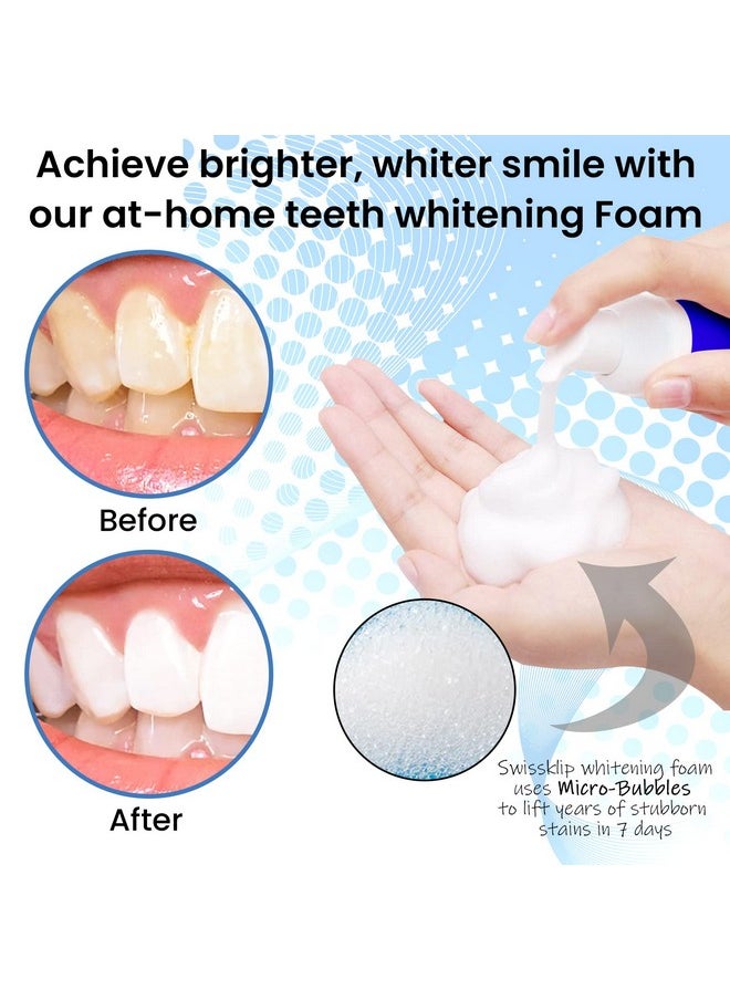 Swissklip Teeth Whitening Foam | Mint Flavor Whitening Toothpaste | Teeth Whitener I Professional Teeth Whitening Kit | 100% Vegan - Made in USA - 1.69 oz - Pack 1