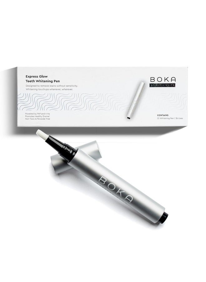 Boka Whitening Express Glow Teeth Whitening Pen - Powered by Pap & Nano-hydroxyapatite - 10 Shades Whiter Within 7 Days - Easy to Use, Painless Whitener for Sensitive Teeth