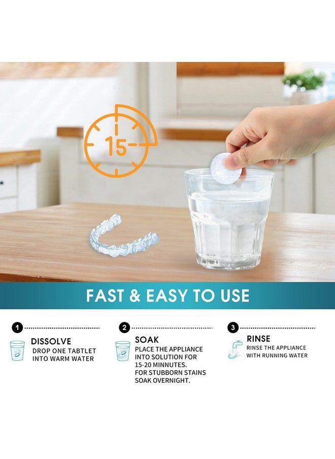 Retainer Cleaner Tablets Invisalign Cleaner Denture Cleaning Tablets,Remove Stains Away,3 Month Nature Supply - Use for Invisible Clear Aligner,Partials Full Dentures,Night Guard,Mouthguard by Y-Kelin