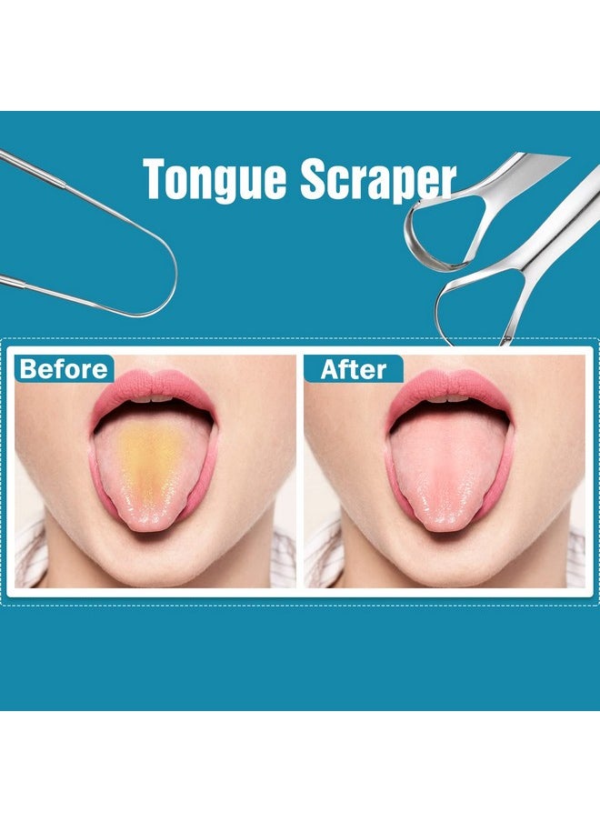 3 PCS Metal Tongue Scraper, Tongue Scrapers for Adults, Stainless Steel Tounge Scrappers, Tounge Scraper, Portable Tongue Scrappers YLYL