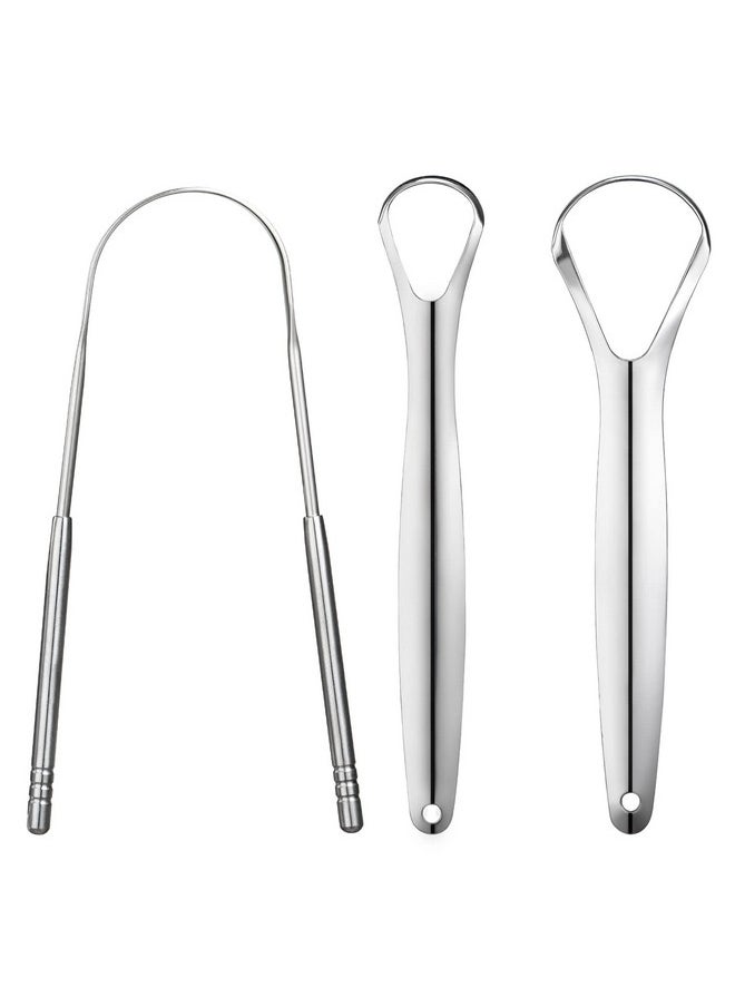 3 PCS Metal Tongue Scraper, Tongue Scrapers for Adults, Stainless Steel Tounge Scrappers, Tounge Scraper, Portable Tongue Scrappers YLYL
