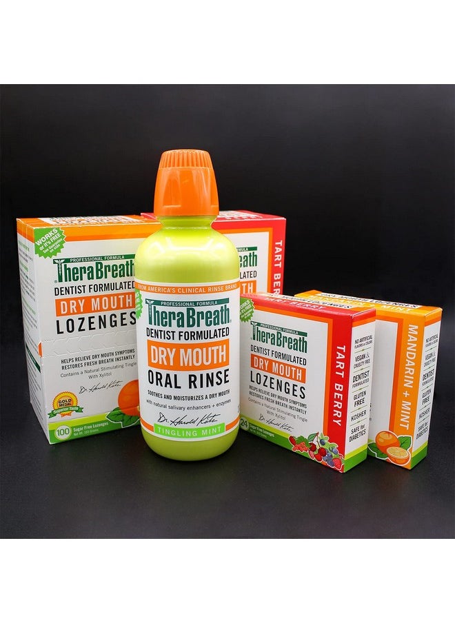 TheraBreath Dry Mouth Dentist Formulated Sugar-Free Lozenges, Mandarin Mint, 24 Count
