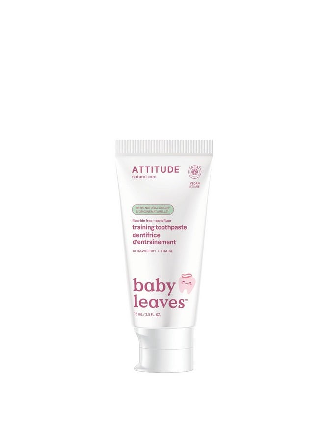 Attitude Baby and Child Fluoride-Free Training Toothpaste, Naturally Derived Ingredients, Vegan, EWG Verified, Strawberry, 2.6 Oz