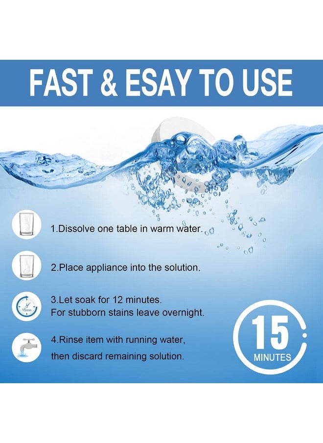 EZGO Retainer Cleaner Tablets, Denture Cleaning Tablets for Mouth Guard, Night Guard and Removable Dental Appliances, Removes Stains, Bad Odor, Plaque in 3 Minutes, 4 Months Supply (120 pcs)