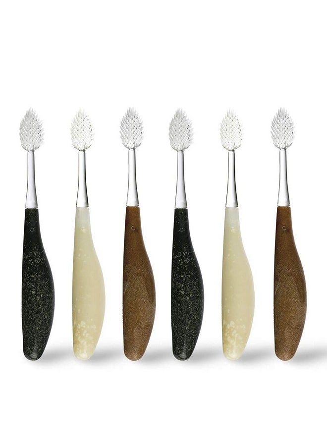 RADIUS Toothbrush Source Floss Brush BPA Free & ADA Accepted Improve Gum Health & Reduce Gum Issues - Super Soft - Assorted Colors - Pack of 6