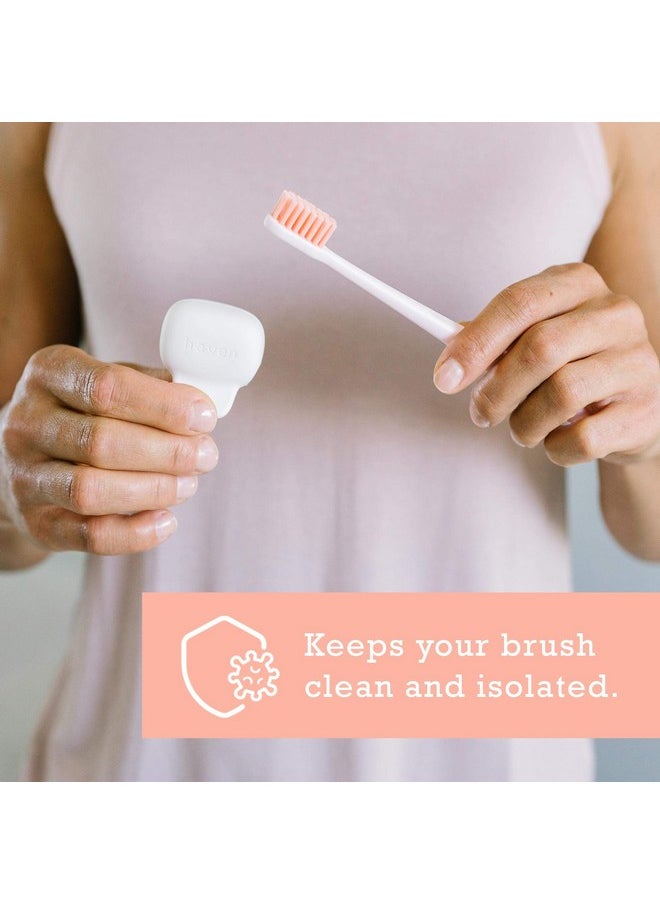 Haven Toothbrush Cover - Fits Electronic and Manual Toothbrushes - Toothbrush Case Holder for Travel - Set of Two Tooth Brush Cap Protectors (Blue and Charcoal Gray)