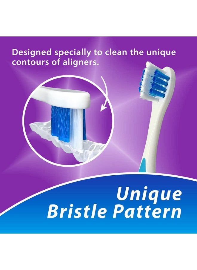 BrightWorks Aligner Brush (3 Pack) Safely and Effectively Cleans Aligners, Retainers, Mouth Guards, and Night Guards. Easy to Use and Safe for Most Dental Appliances.