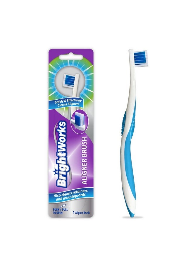BrightWorks Aligner Brush (3 Pack) Safely and Effectively Cleans Aligners, Retainers, Mouth Guards, and Night Guards. Easy to Use and Safe for Most Dental Appliances.