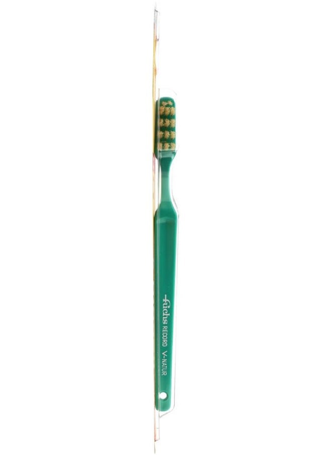 Fuchs: Pure Natural Bristle Record V Adult Medium Toothbrush, 1 ct (5 Pack)