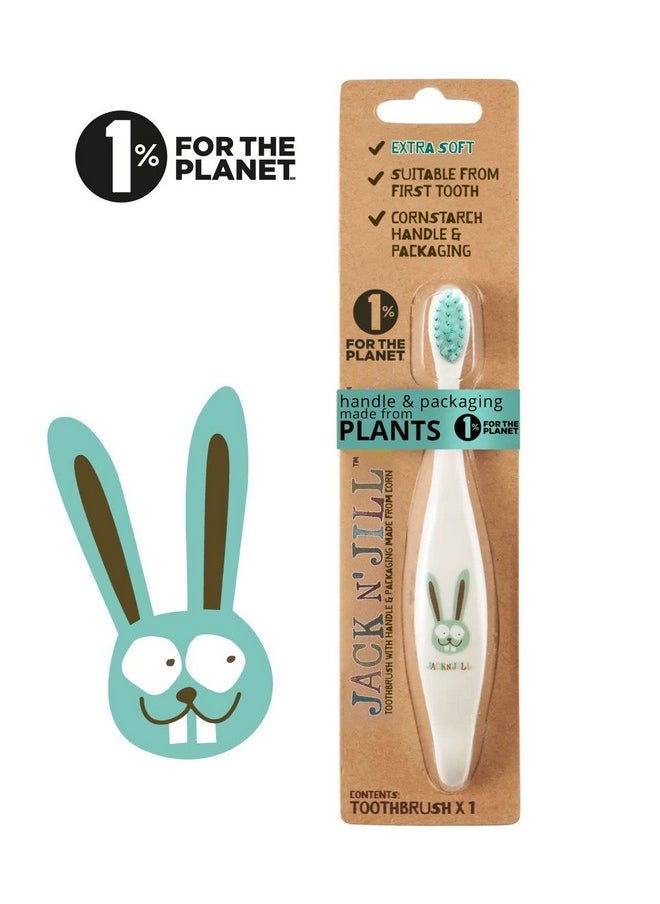 Jack N' Jill Bio Toothbrush (TM) Compostable & Biodegradable Handle BUNNY