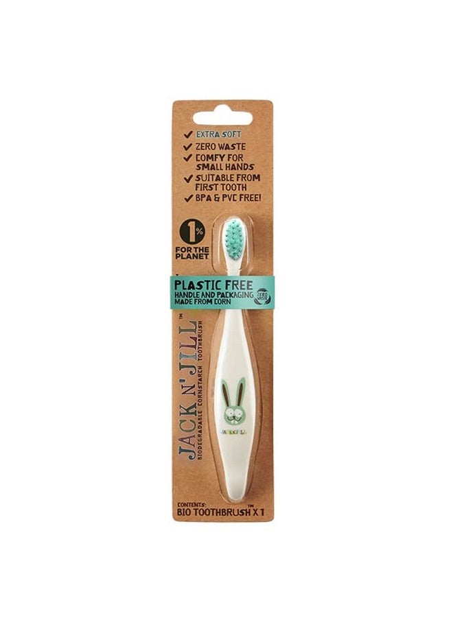 Jack N' Jill Bio Toothbrush (TM) Compostable & Biodegradable Handle BUNNY
