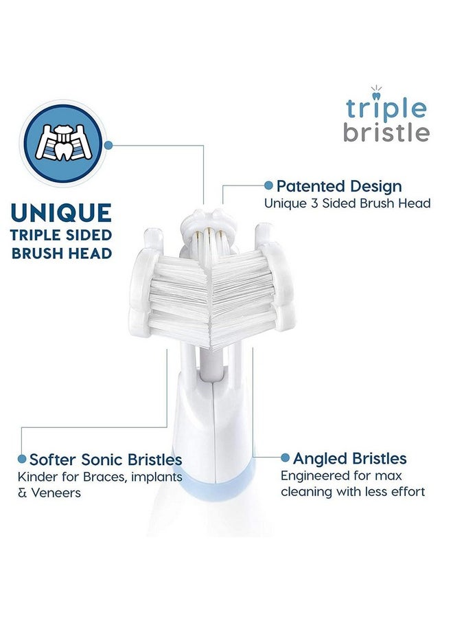 Triple Bristle GO 3 Sided Toothbrush | Sonic Toothbrush/w Soft Nylon Bristles | Autism Toothbrush for Kids & Special Needs Toothbrush | 3 Sided Toothbrush Adult & Kids Travel Friendly