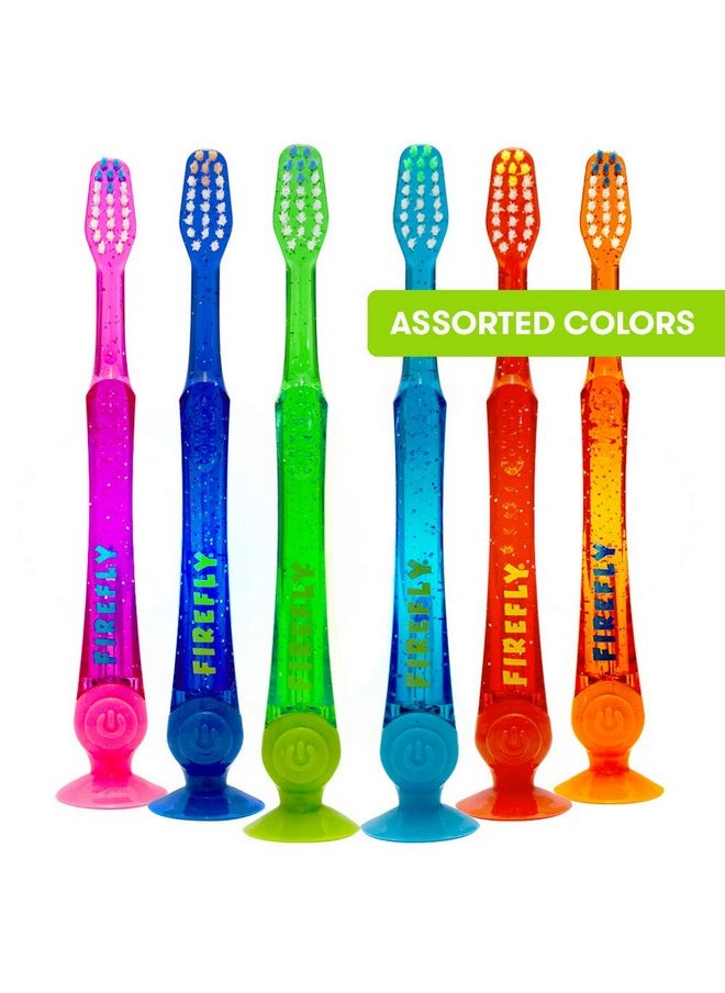 Firefly Light-Up Timer Kids Toothbrush with Suction Cup, Soft - 2 Count (Pack of 1), Assorted