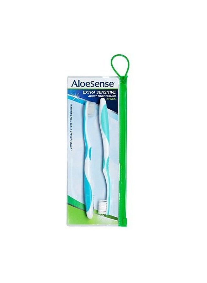 AloeSense Extra-Sensitive Toothbrush 2-pack w/travel pouch (1 Count)