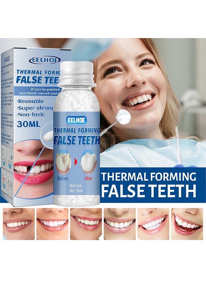 Temporary Tooth Repair Beads Tooth Repair Kit Teeth Filling Replacement For Chipped Teeth, Thermal Beads For Temporary Fix The Missing And Broken Tooth Fake Teeth 30ML