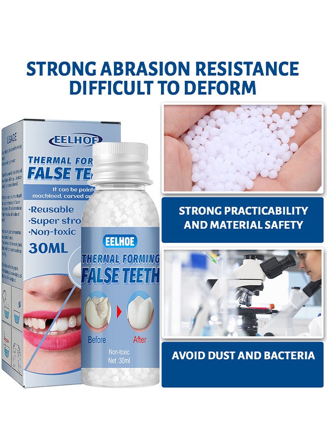 Temporary Tooth Repair Beads Tooth Repair Kit Teeth Filling Replacement For Chipped Teeth, Thermal Beads For Temporary Fix The Missing And Broken Tooth Fake Teeth 30ML