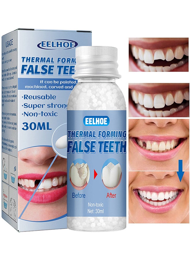 Temporary Tooth Repair Beads Tooth Repair Kit Teeth Filling Replacement For Chipped Teeth, Thermal Beads For Temporary Fix The Missing And Broken Tooth Fake Teeth 30ML