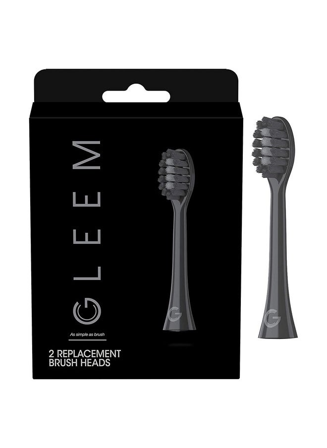 GLEEM Toothbrush Replacement Brush Heads Refill, Black, 2 Count