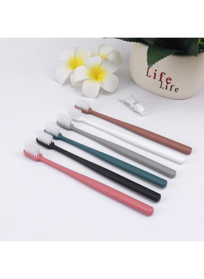 LLHQAMT Disposable Toothbrush, Toothbrush Bulk, Toothbrush in Bulk, Individually Packaged, 6 Colors, Delicate and Practical, Toothbrush Disposables Suitable for Hotel, Home, Camping, Travel (PACK-60)