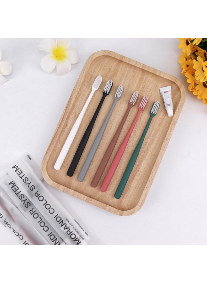 LLHQAMT Disposable Toothbrush, Toothbrush Bulk, Toothbrush in Bulk, Individually Packaged, 6 Colors, Delicate and Practical, Toothbrush Disposables Suitable for Hotel, Home, Camping, Travel (PACK-60)