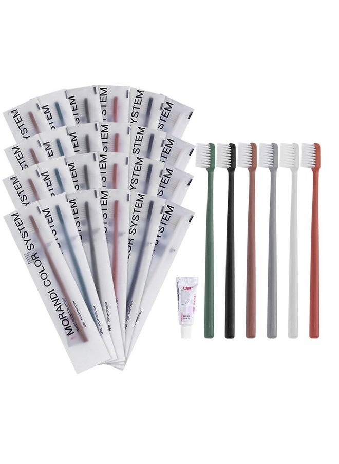 LLHQAMT Disposable Toothbrush, Toothbrush Bulk, Toothbrush in Bulk, Individually Packaged, 6 Colors, Delicate and Practical, Toothbrush Disposables Suitable for Hotel, Home, Camping, Travel (PACK-60)