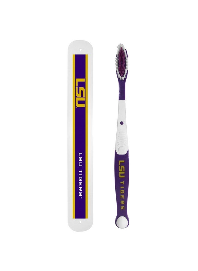 Siskiyou Sports NCAA LSU Tigers Unisex Travel Set Toothbrush and Travel Case, White, One Size