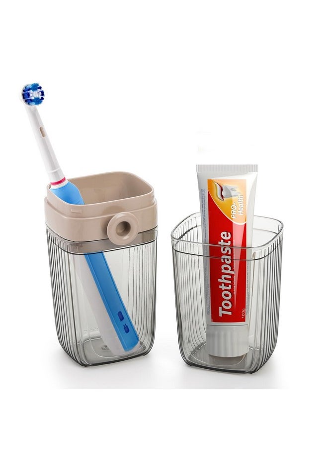 Hedume 3 Pack Travel Toothbrush & Toothpaste Case, Toothbrush Travel Holder with Cup, Portable Travel Toothbrush Case, Travel Toothbrush Container for Camping, Business Trip, Bathroom, School