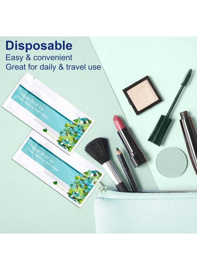 EZGO 100pcs Deep Cleaning Teeth Wipes Finger Brush Teeth Wipes Oral Brush Ups Latex Free Mint Flavor