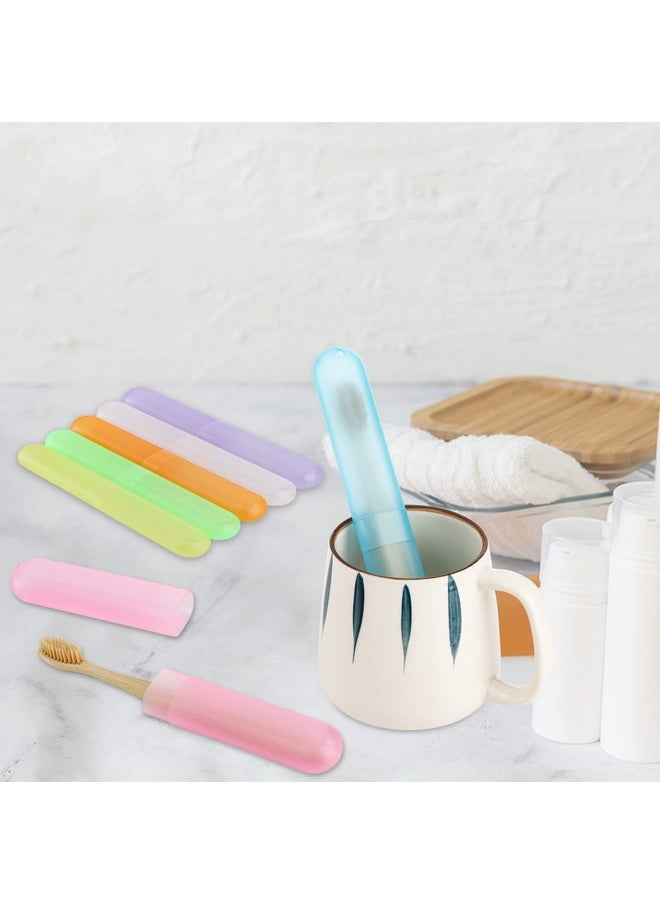 Hedume 35 Pieces Travel Toothbrush Case, 7 Colors Portable Plastic Dust-proof Breathable Toothbrush Holder for Travel, Camping, Home, School, Business