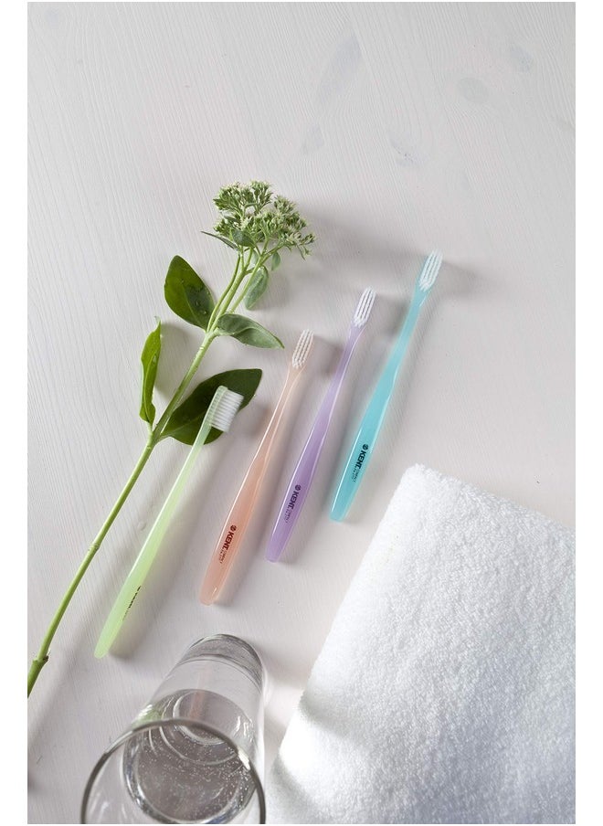 [KENT] COMPACT Small Head Extra Soft Toothbrush for Sensitive Teeth, Gums for Adults & Teens with Braces - (Set of 6)