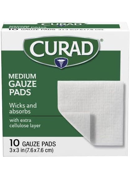 Curad Non-Woven Pro-Gauze, 3 Inch x 3 Inch, 10 Count (Pack of 6)