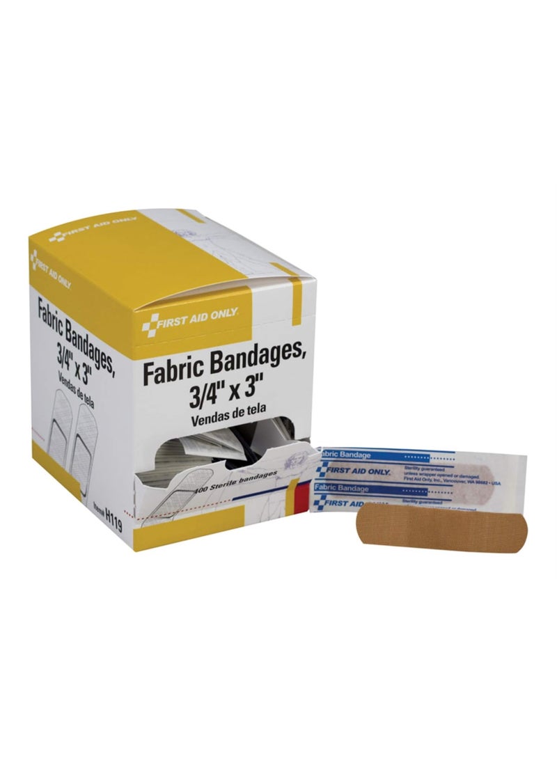 First Aid Only 0.75-inch W x 3-inch L Heavy Woven Bandages, 100/Box (H119)