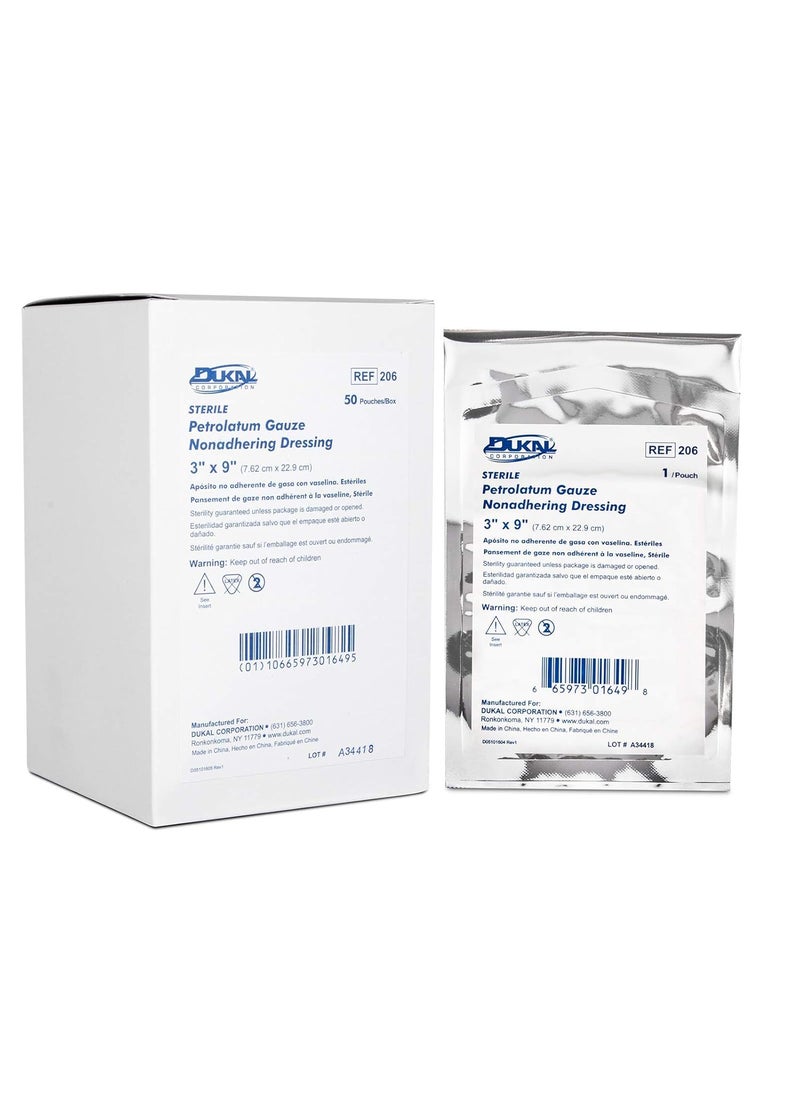 Dukal 206 Petrolatum Gauze, Sterile, 3