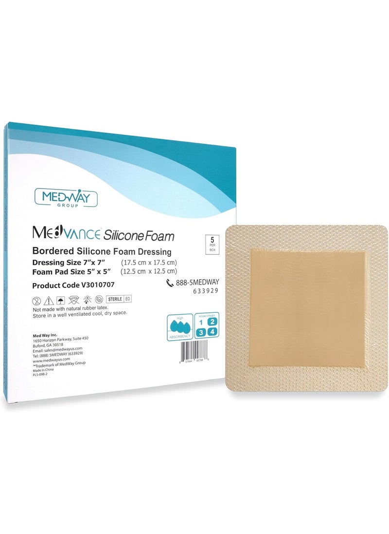 MedVance TM Silicone - Bordered Silicone Adhesive Foam Dressing Size 7