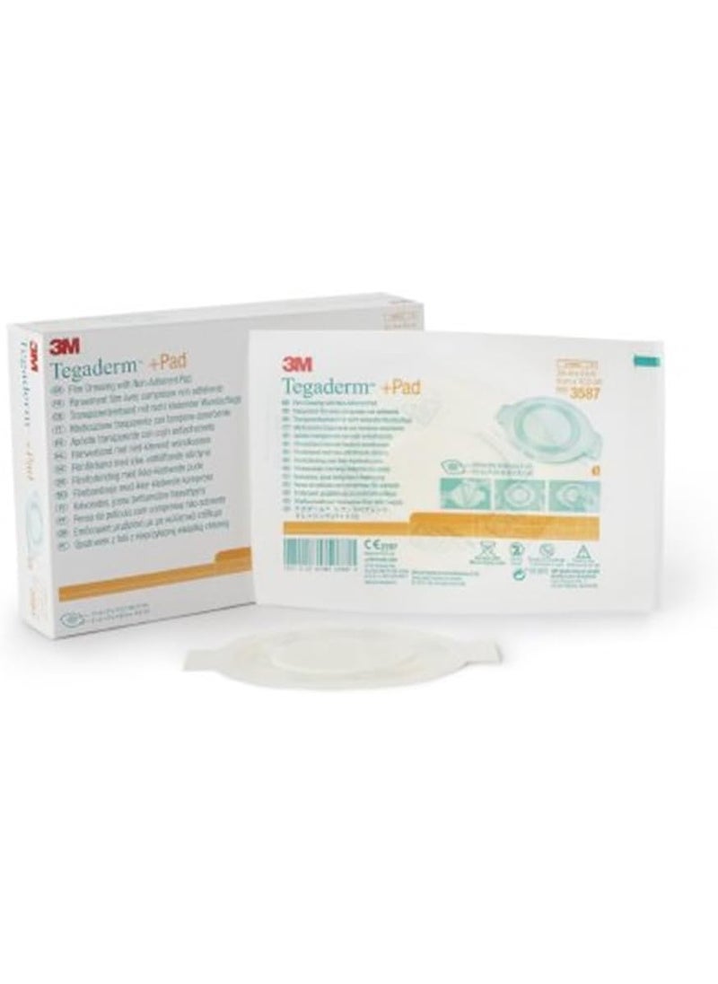 3M Tegaderm +Pad Film Dressing 3587 with Non-Adherent Pad 3-1/2 X 4 Inch (Box of 25)