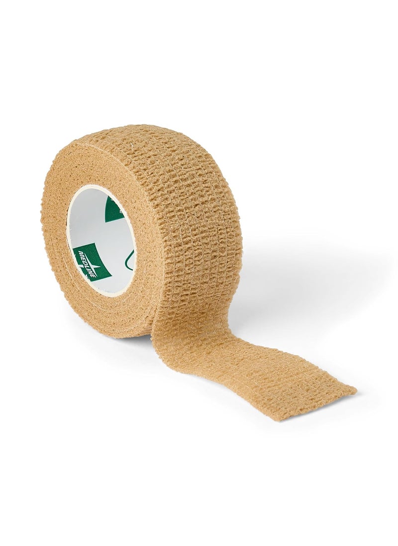 Medline Non-Sterile Latex Self Adherent Cohesive Bandages, Tan, 1