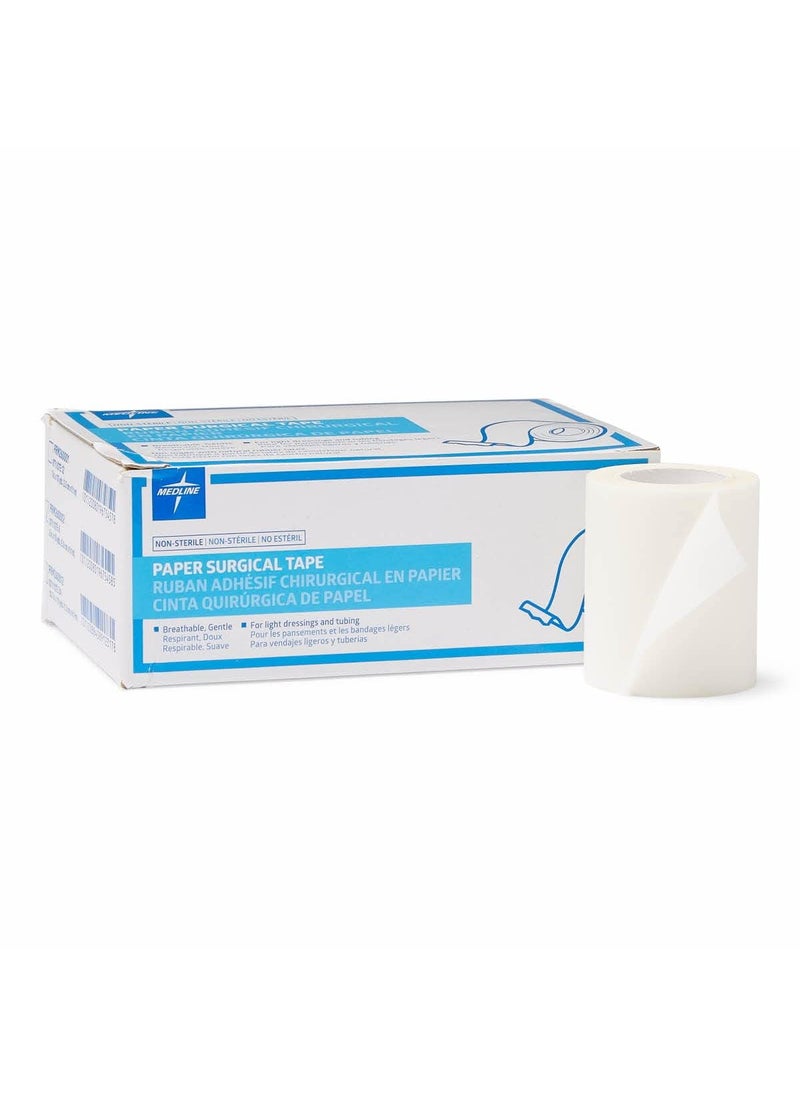Medline Caring Paper Adhesive Tape, 2 x 10 yd, White (Box of 6)
