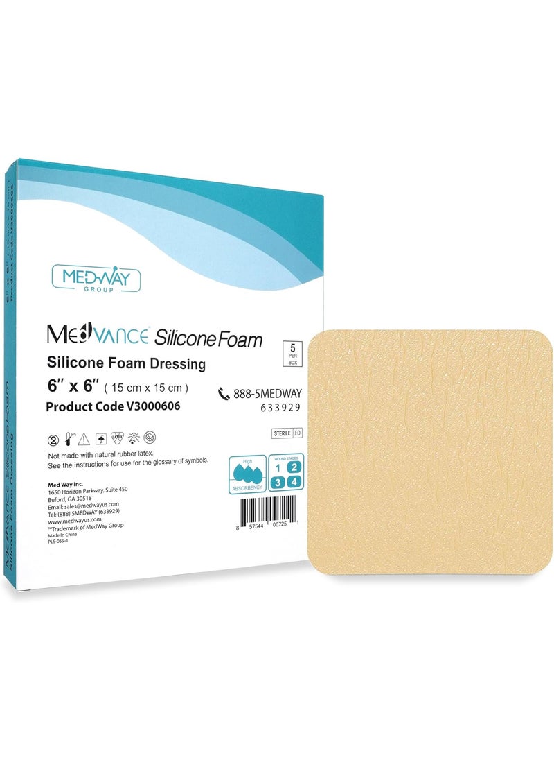 MedVance TM Silicone - Silicone Adhesive Foam Absorbent Dressing, 6