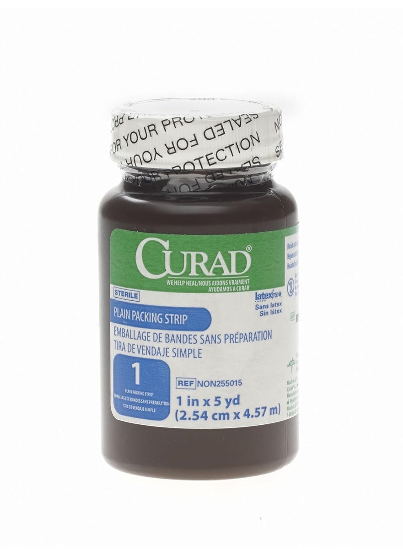 Medline CURAD Sterile Plain Packing Gauze Strips, 1