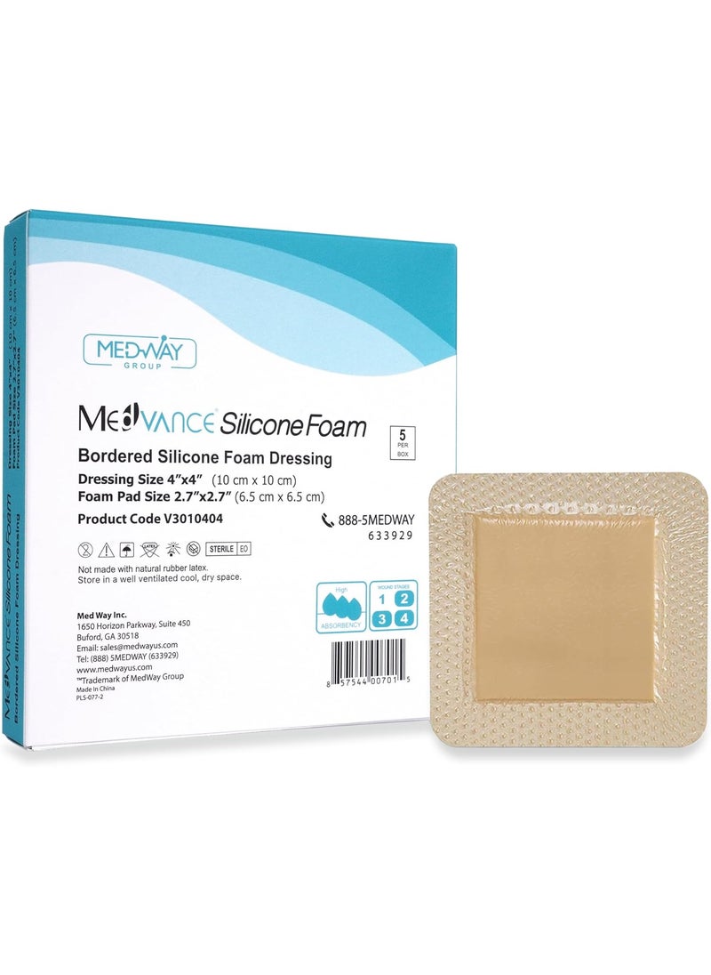 MedVance TM Silicone - Bordered Silicone Adhesive Foam Dressing Size 4